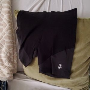 Pink high waisted cotton work out shorts